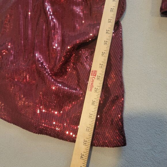 Dynamite Red Sequence Wrap Mini Dress Size medium - Picture 6 of 9